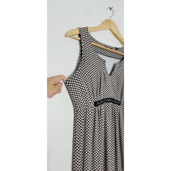Mexx Womens Black & Tan Polka Dots Sleeveless Business Causal Maxi Dress Size XS - Picture 4 of 12